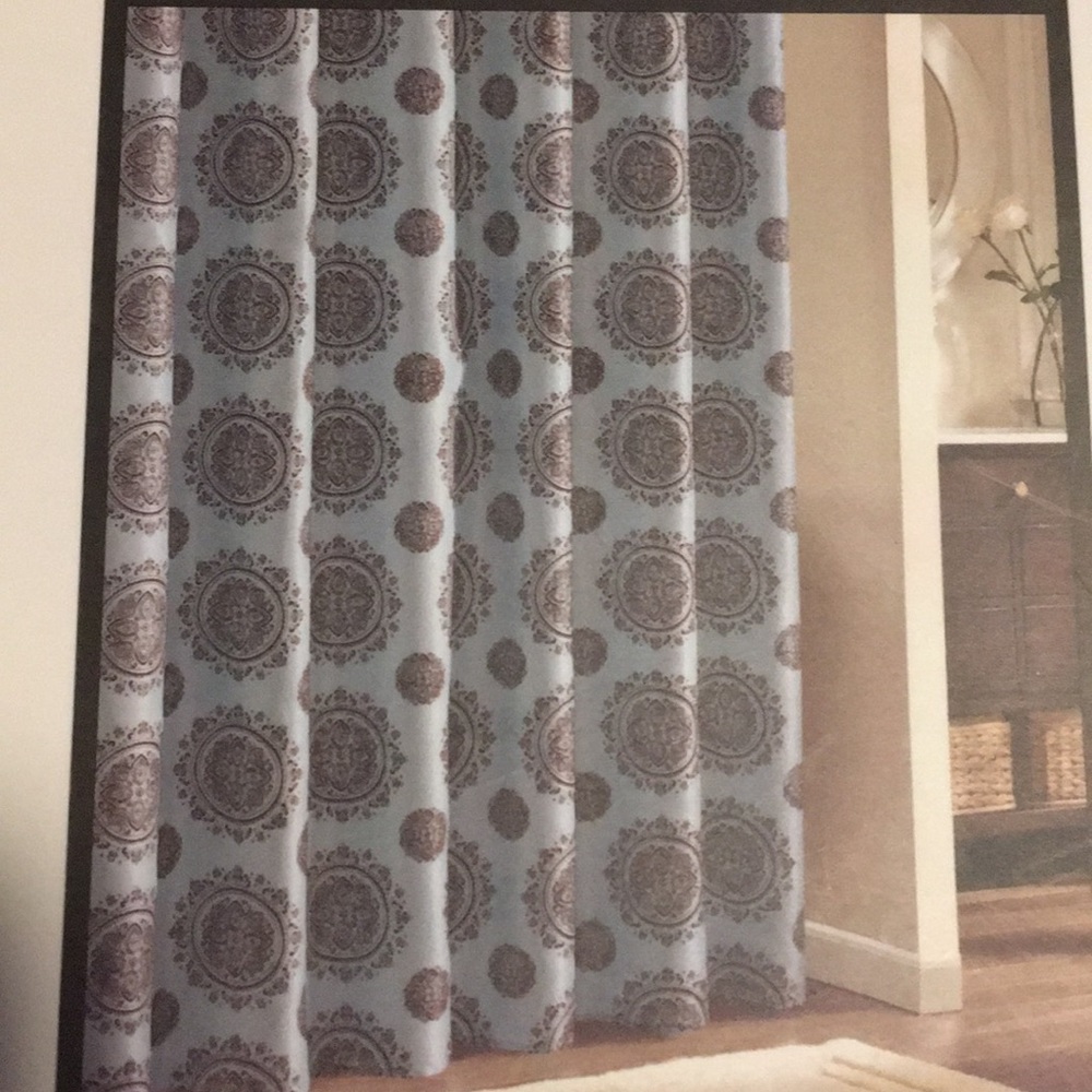 NWT Casa Christina Aqua Brown Shower Curtain Rings
